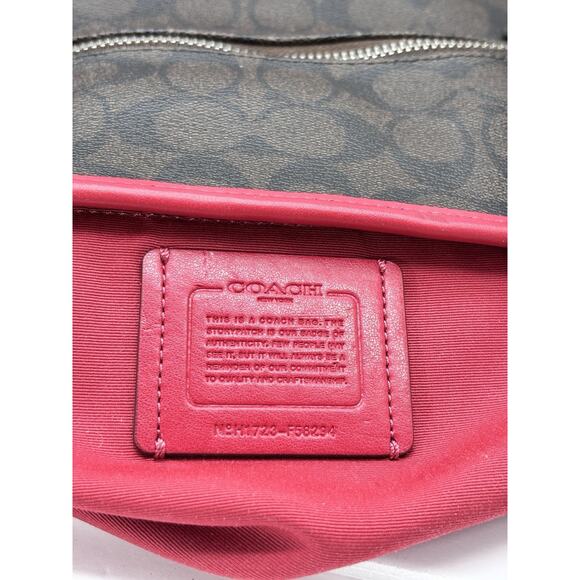 Coach City Zip Tote F58294- Shoulder Bag/Handbag/Purse Pink/Red leather Trim - Picture 9 of 16